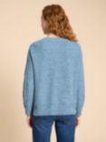 White Stuff Northbank Organic Cotton Jumper, Mid Blue