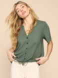 White Stuff Ferne Linen Blend Shirt, Khaki