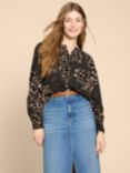 White Stuff Ari Ecovero Top, Black/Multi