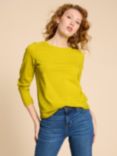 White Stuff Clara Plain Jersey Top, Deep Yellow