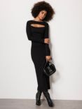 Mint Velvet Bodycon Jersey Midi Dress, Black