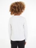 Calvin Klein Kids' Monogram Long Sleeve T-Shirt, Bright White