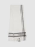 Reiss Martina Wool Scarf, Grey/Ecru