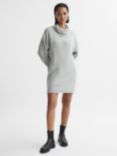Reiss Sami Wool Blend Mini Jumper Dress, Soft Grey, Soft Grey