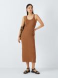 John Lewis ANYDAY Metallic Thread Knit Midi Dress, Copper