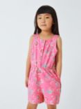 John Lewis Kids' Floral Jersey Playsuit, Pink