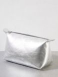 Mint Velvet Large Metallic Washbag, Silver