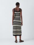 John Lewis Pointelle Stripe Knitted Dress, Black/Multi