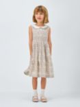 John Lewis Heirloom Collection Kids' Linen Blend Floral Ditsy Dress, Cream/Multi