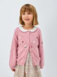 John Lewis Heirloom Collection Kids' Cashmere Blend Bobble Knit Cardigan, Pink