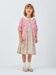 John Lewis Heirloom Collection Kids' Cashmere Blend Bobble Knit Cardigan, Pink