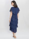 Gina Bacconi Tessa Tiered Midi Dress, Navy