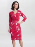 Gina Bacconi Darcy Jersey Wrap Dress, Dark Red