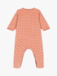Petit Bateau Baby Patterned Velour Pyjamas, Orange/White