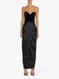 True Decadence Alexis Bandeau Draped Maxi Dress, Black