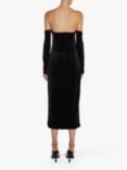 True Decadence Bardot Fitted Midi Dress, Black