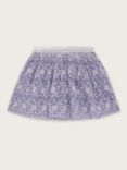 Monsoon Kids' Crochet Floral Lace Mini Skirt, Lilac