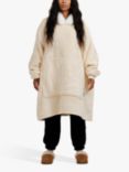 Ony Unisex Faux Fur Collar Sherpa Lined Fleece Hoodie Blanket