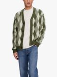 SELECTED HOMME Knitted Long Sleeve Cardigan, Green/Multi