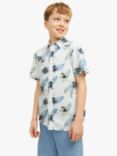 Jack & Jones Kids' Chill Floral Print Short Sleeve Shirt, Cloud Dancer