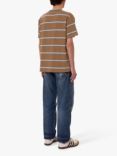Nudie Jeans Leffe Stripe T-Shirt, Brown/White
