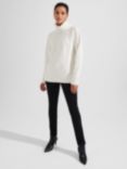 Hobbs Shauna Wool Blend Cable Jumper, Ivory