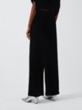 Velvet by Graham & Spencer Friday Velvet Wide Leg Trousers, Black