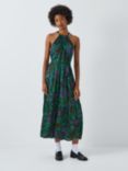 Velvet by Graham & Spencer Kareese Abstract Print Satin Maxi Dress, Green/Multi