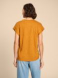 White Stuff Ivy Linen V-Neck T-Shirt, Mid Orange