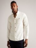Ted Baker Lecco Long Sleeve Corduroy Shirt, White Natural