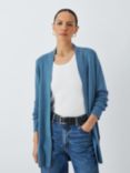 John Lewis Edge Longline Cardigan, Blue Denim