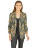 Yumi Chevron Relaxed Fit Blazer, Green/Multi