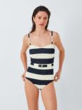 John Lewis Hello Sailor Stripe Belted Swimsuit, Blue