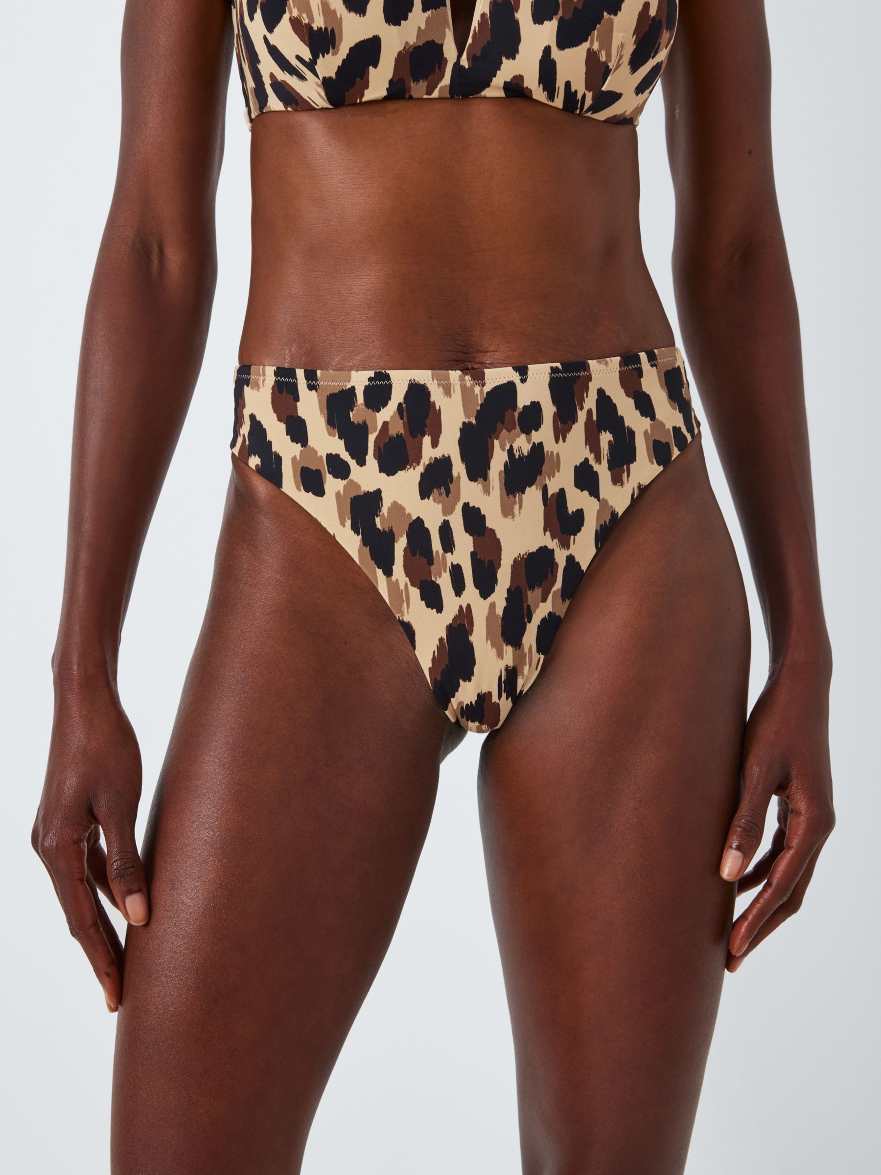 Low Waist Animal Print Bikini Panty in Brown