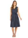 Yumi Mela London Polka Dot Wrap Dress, Navy