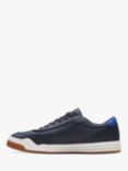 Clarks Kids' Urban Solo Leather Lace Up Trainers, Navy