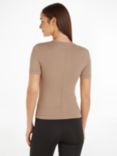 Calvin Klein Modal Rib Short Sleeve T-Shirt, Taupe