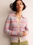 Boden Eliza Fair Isle Heart Cashmere Blend Cardigan, Multi