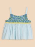 White Stuff Kids' Floral Print Swing Top, Blue/Multi