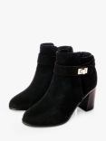 Moda in Pelle Maricella Suede Heeled Ankle Boots, Black