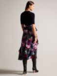 Ted Baker Rowana Fitted Knit Bodice Dress With Ruffle Skirt, Black