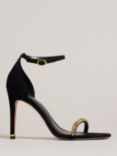 Ted Baker Helenni Leather Stiletto Heel Sandals, Black/Gold