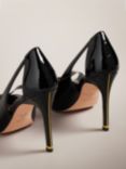 Ted Baker Orliney Patent Bow Cut Out Heeled Court Shoes, Black