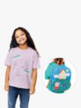 Fabric Flavours Kids' Peppa Pig Muddy Puddles T-Shirt & Backpack Set, Lilac/Multi