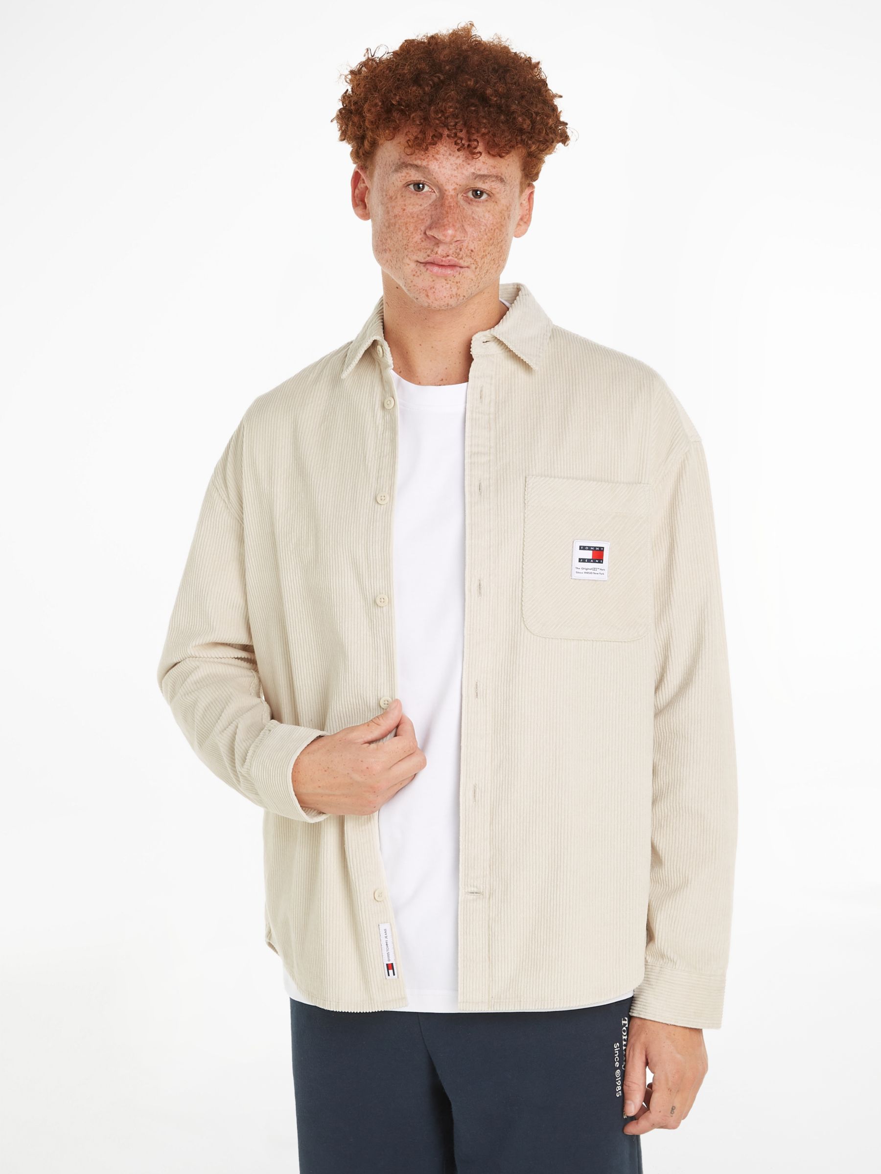 Tommy Jeans Relaxed Corduroy Long Sleeve Shirt, Newsprint