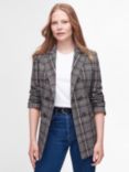 Barbour Norma Check Wool Blend Blazer, Sepia