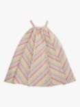 Frugi Kids' Tallulah Trapeze Organic Cotton Dress, Beach Stripe