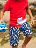 Frugi Kids' Explorer Surf Time Organic Cotton Poplin Shorts, Blue
