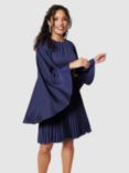 Closet London Pleated Cape Sleeve Dress, Navy