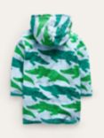 Mini Boden Kids' Crocodile Towelling Throw-On Hooded Robe, Bright Green